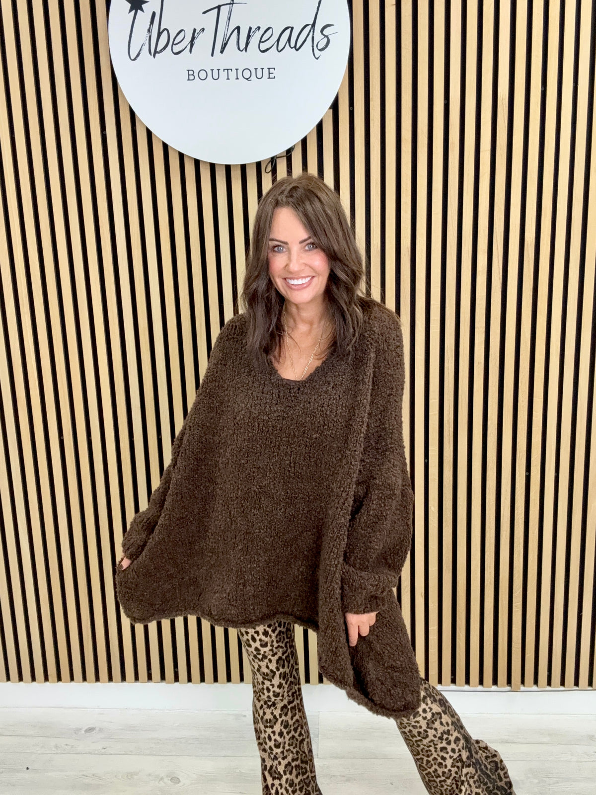 Popcorn Grunge Knit - Chocolate
