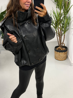 The Braxton PU Jacket - Black (Size 10-16) PRE ORDER