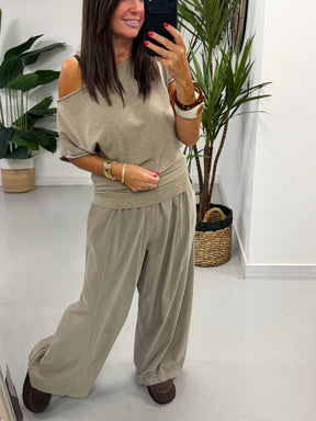The Barrel Drawstring Needlecord Joggers - Cream