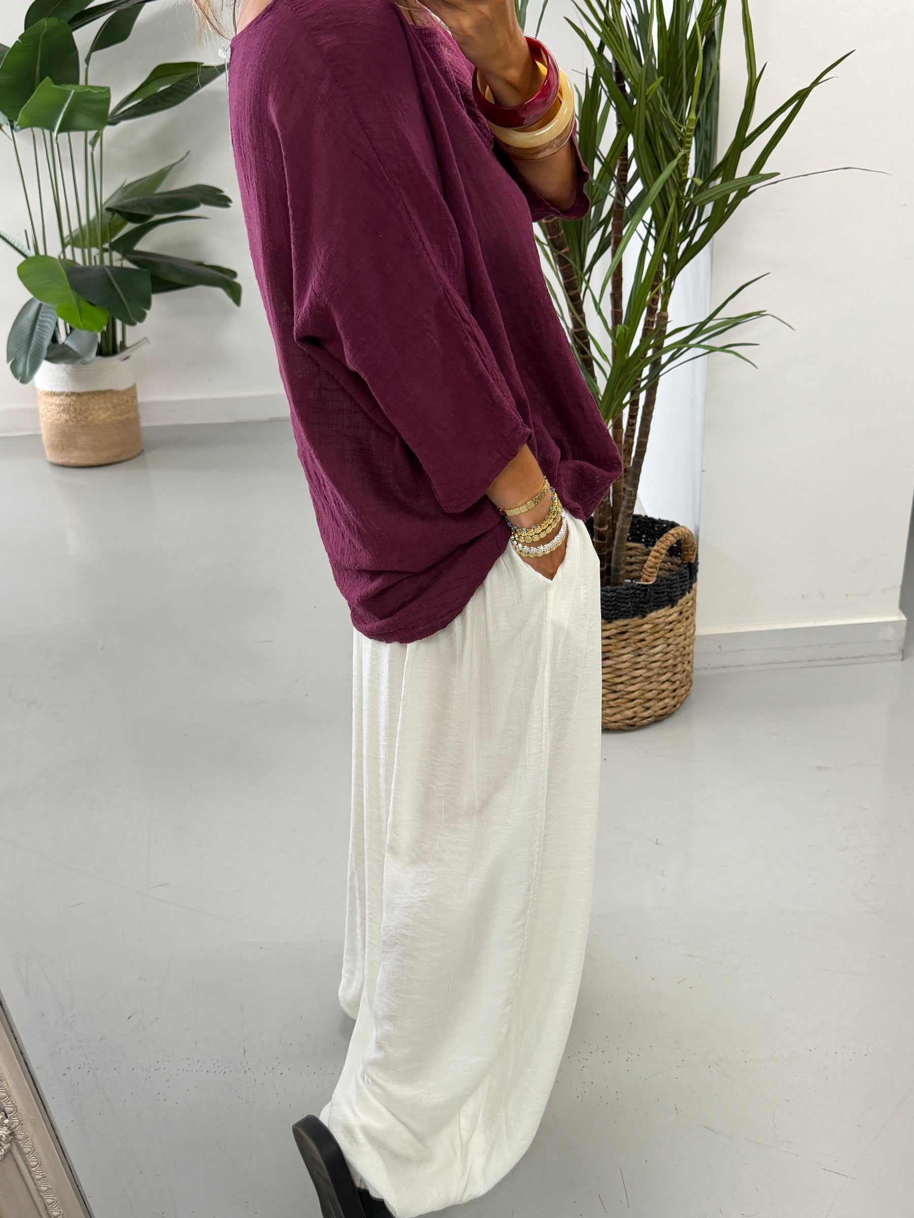 Basic Cotton Top - Wine Size 2