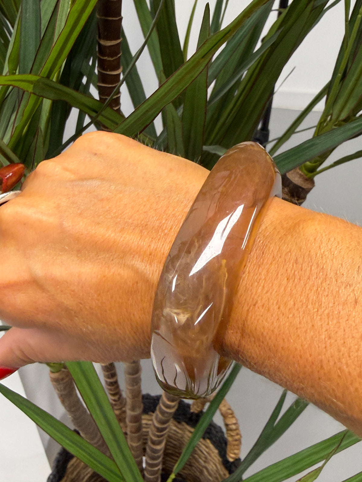 Misshaped Resin Light Chocolate Bangle