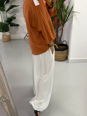 Basic Cotton Top -  Rust