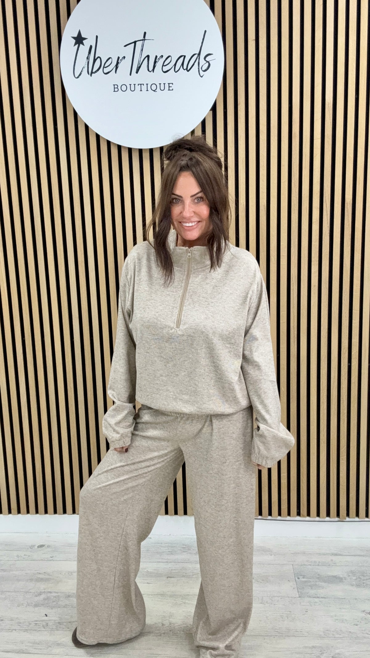 The Everyday Wide Leg Co-ord - Oatmeal (sized)