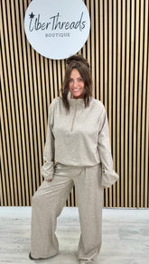 The Everyday Wide Leg Co-ord - Oatmeal (sized)