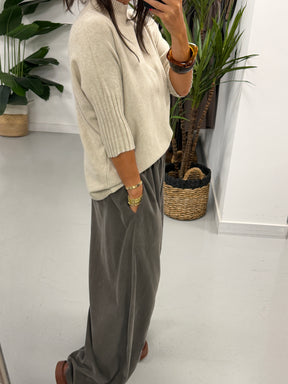 Crop Sleeve Knit - Cream