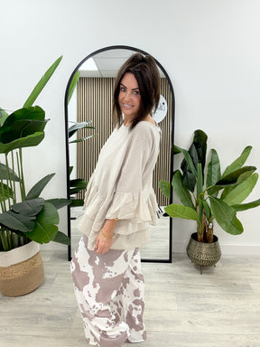 The Zante Frill Tunic - Stone