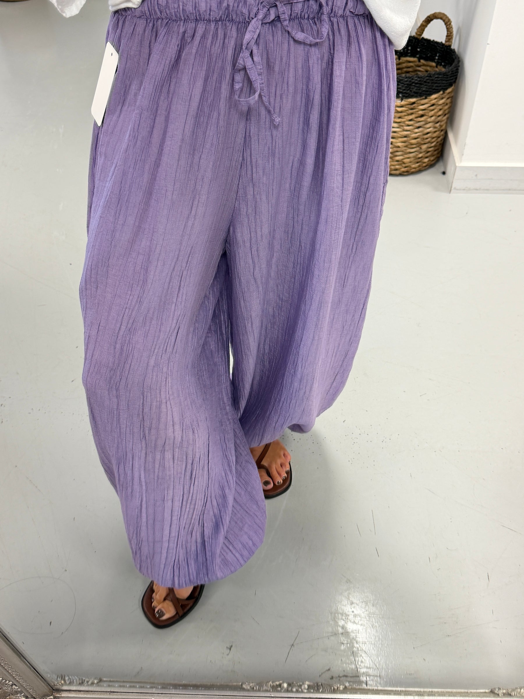 The OG TicToc Crinkle Balloon Trousers - Heather