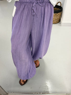 The OG TicToc Crinkle Balloon Trousers - Heather