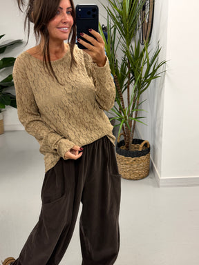 The Lace Mesh - Camel (Size 12-18)