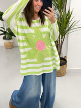 The Daisy/Stripe Soft Knit - Bright Green