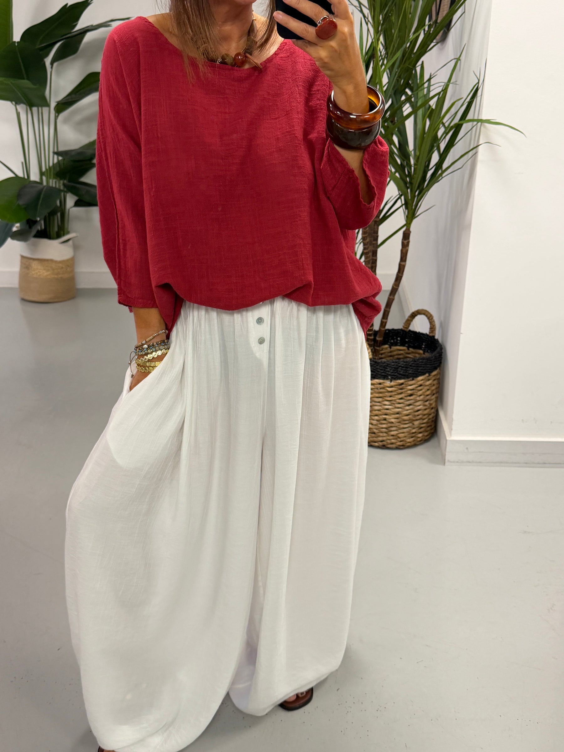 Basic Cotton Top -  Berry