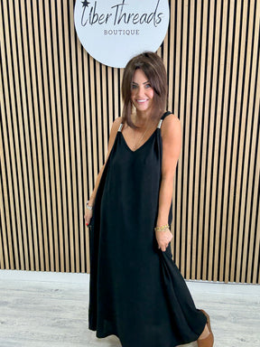 The Spring Shoulder Maxi - Black