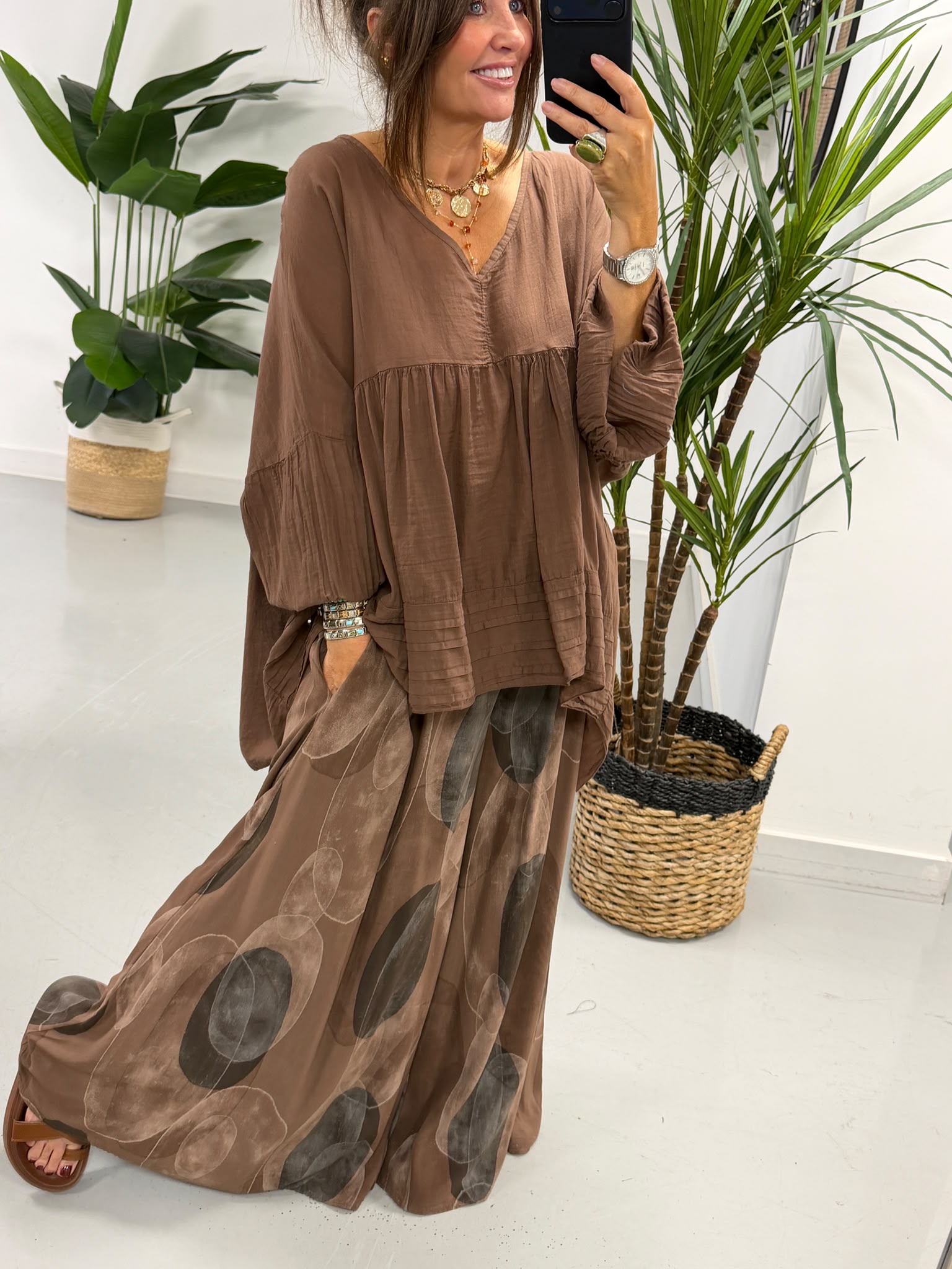 The Haven Pocket Palazzo - Chocolate