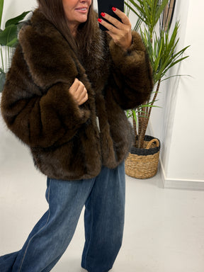 The Reversible PU/Faux Fur Jacket - Chocolate/Black