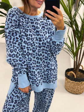 Animal Split Cuff Jersey - Blue