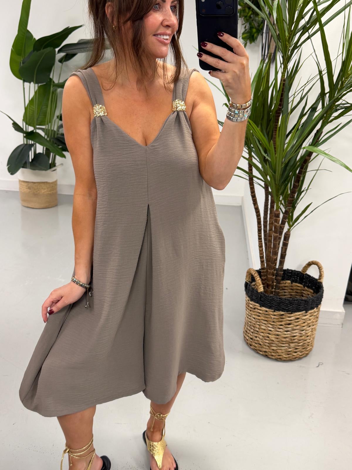 The Florence Playsuit - Pebble