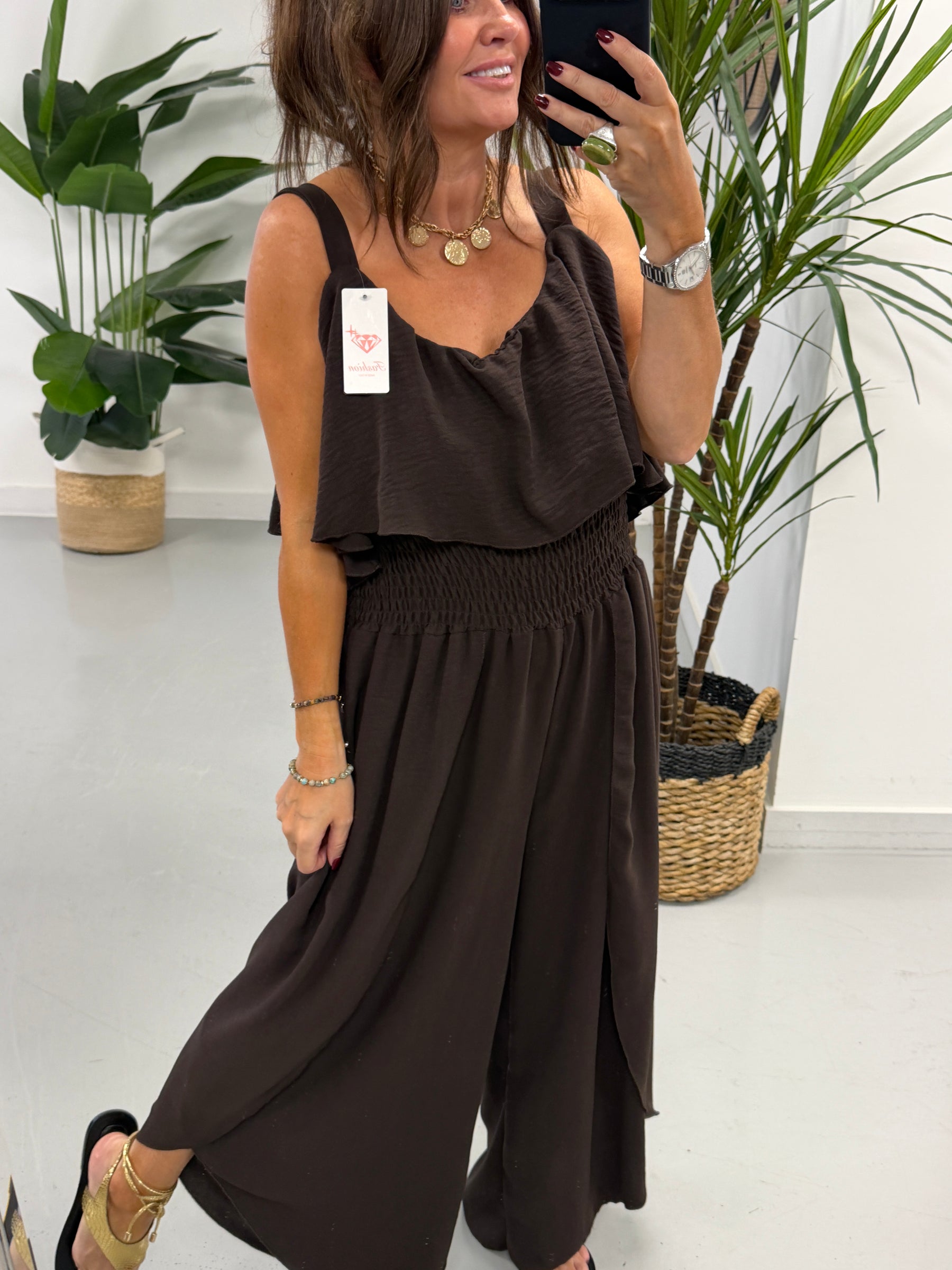 PRE ORDER Luna Jumpsuit -Chocolate