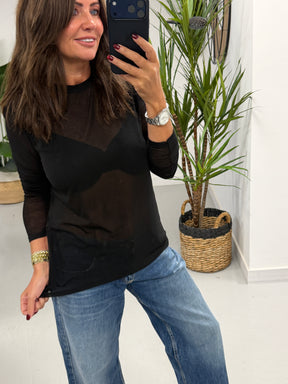 The Cashmere Blend Layering Top - Black (Size 12-18)