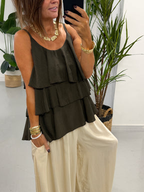 Crinkle Rara Top - Chocolate