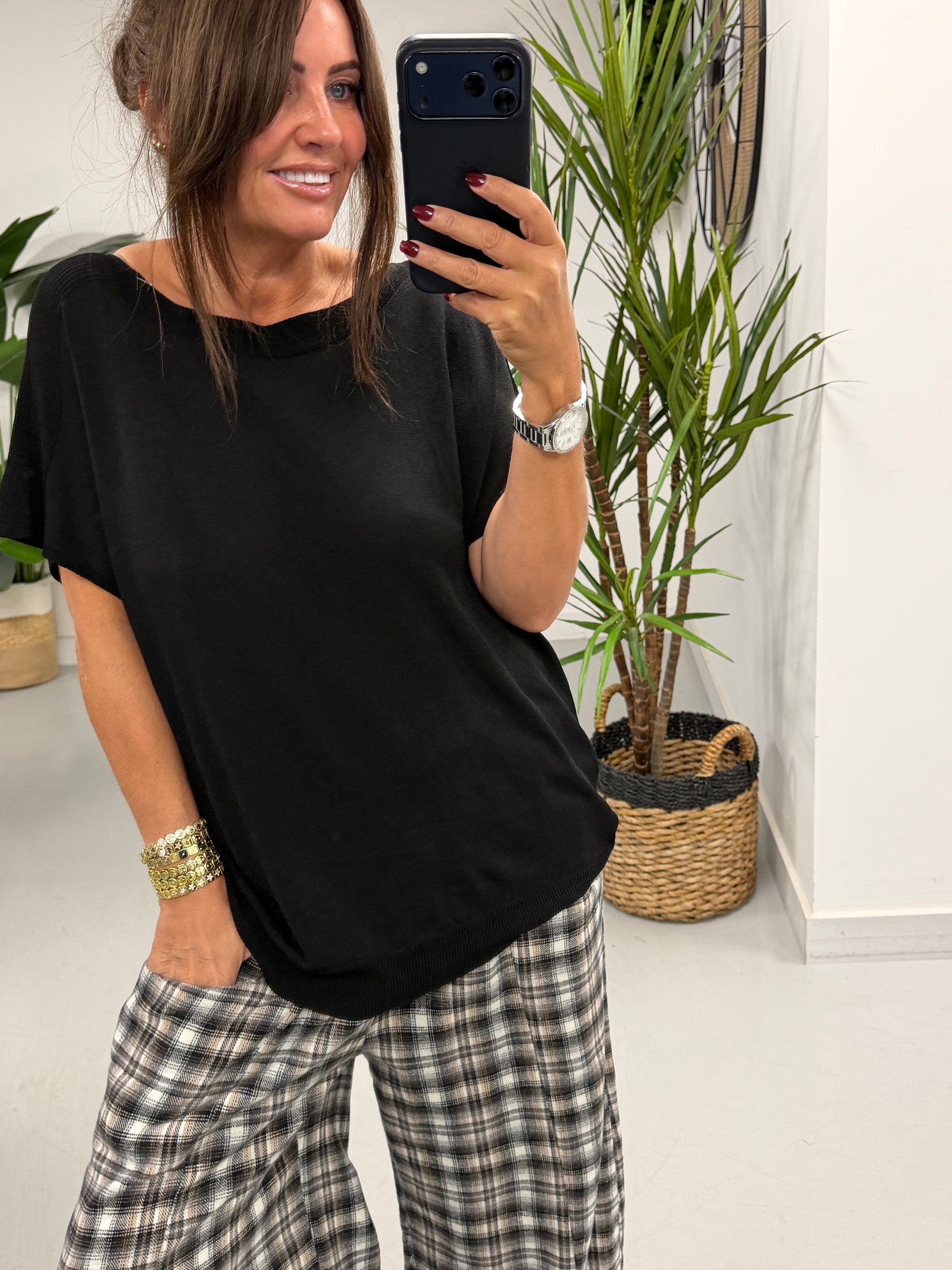 Madison Fine  Knit - Black (Size 12-16)