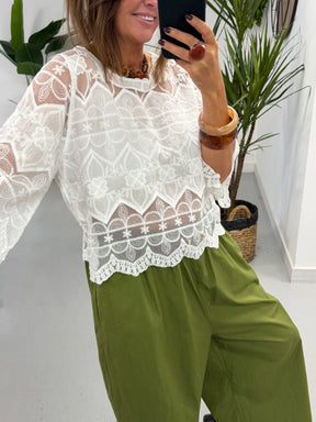 Seville Lace Top - White