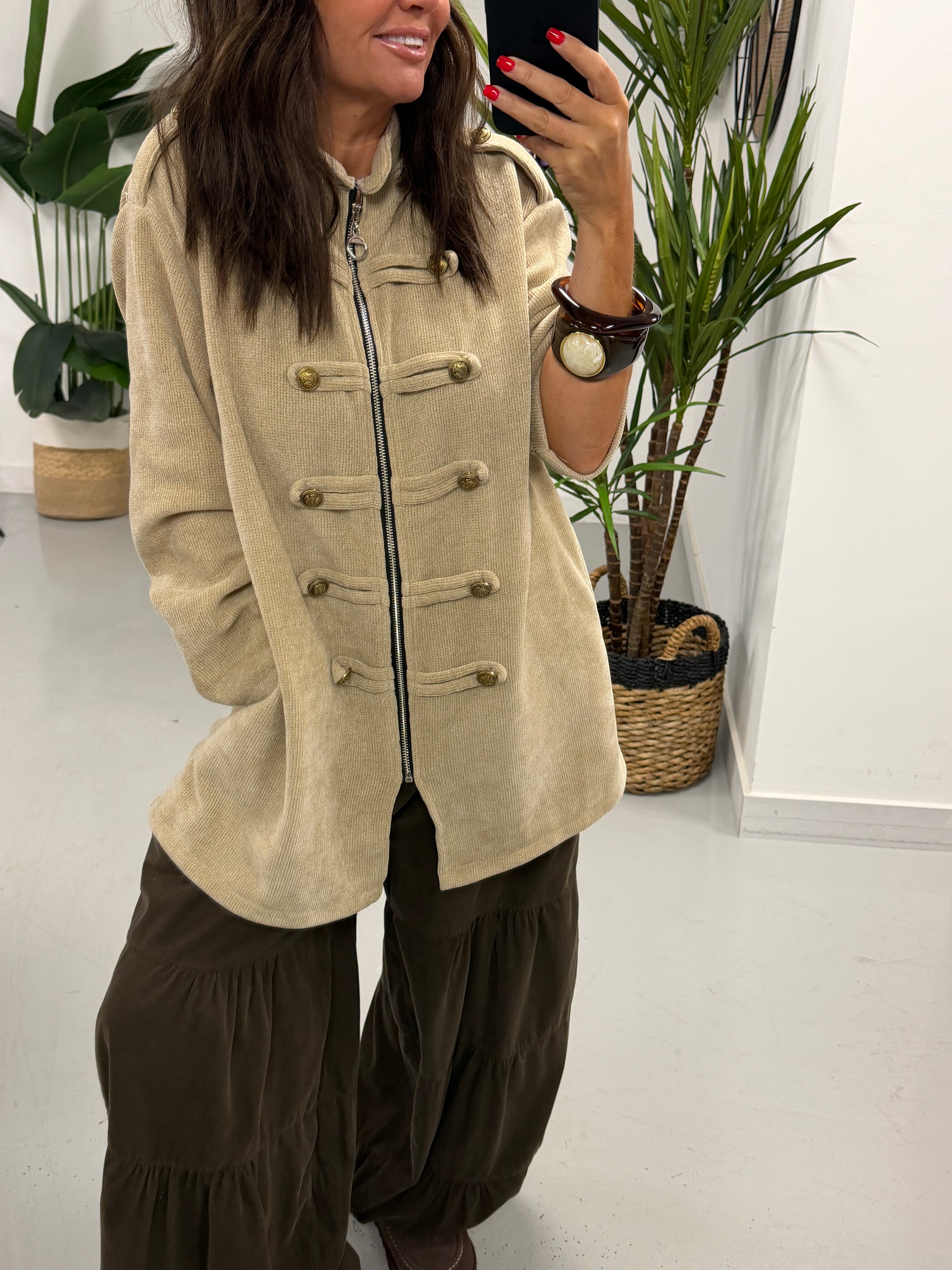 The Big Softie Zip Military Jacket - Cream