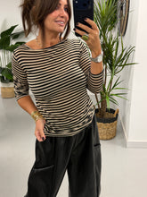 The Cashmere Blend Stripe Mesh - Black  (Size 8-14)