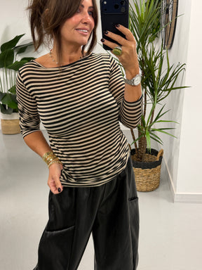 The Cashmere Blend Stripe Mesh - Black  (Size 8-14)