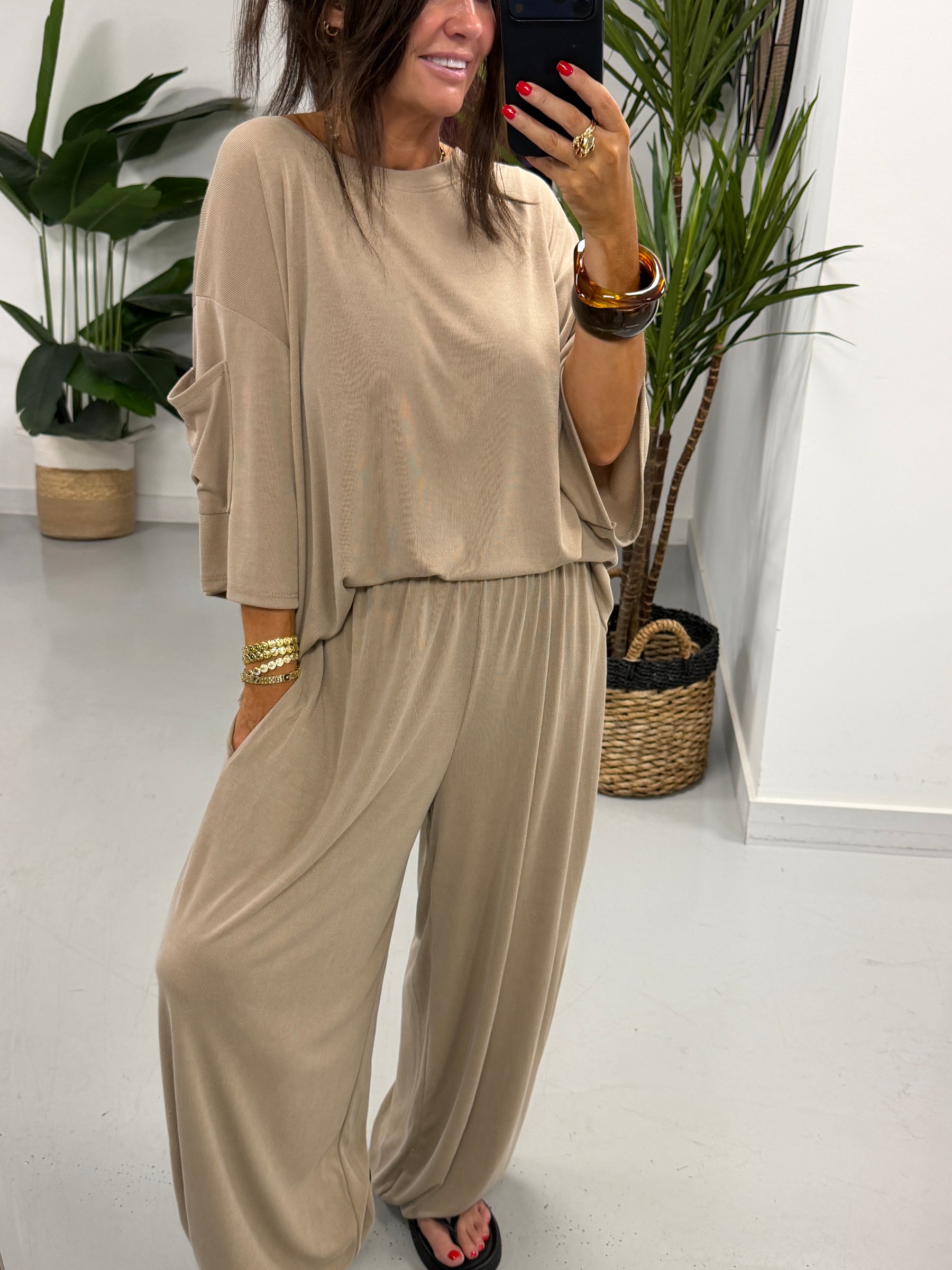 The UTB Weekend Slouch Co-Ord Soft Camel (Size 2)