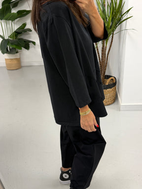 I.D Asymmetric Jersey Tunic - Black