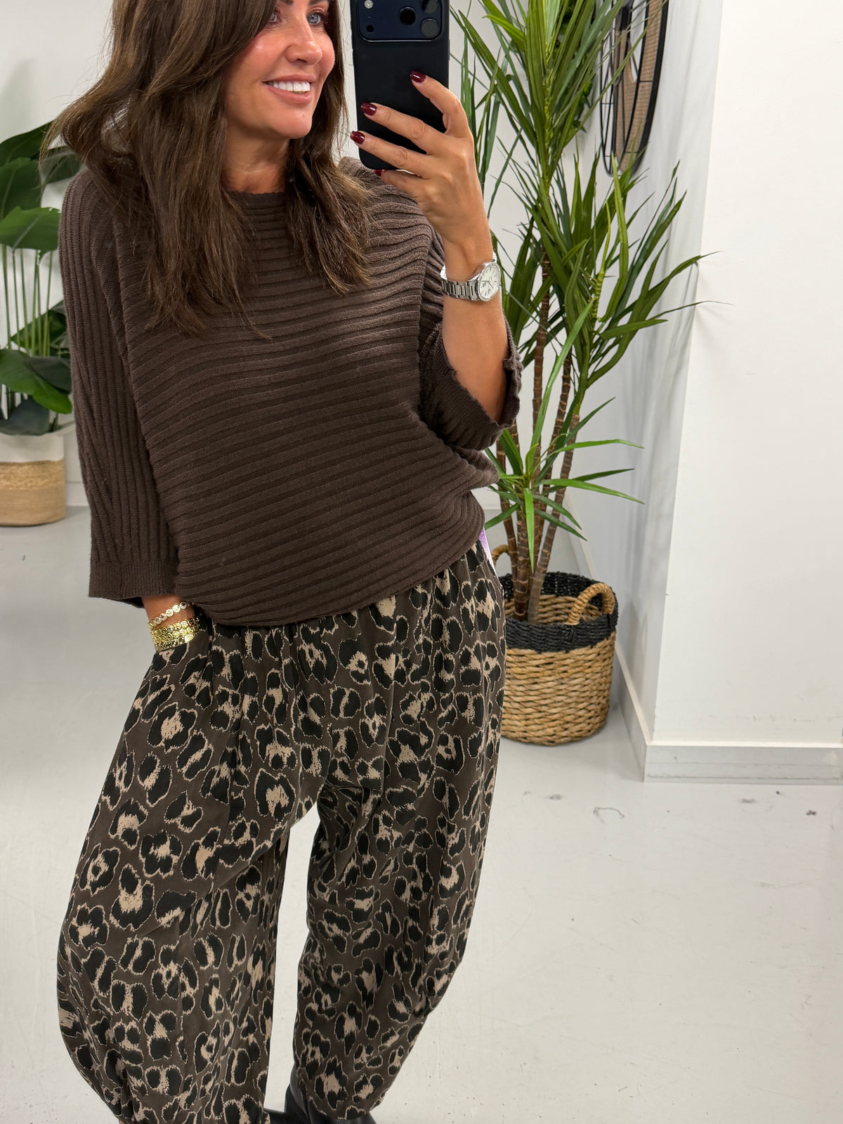 The Bromley Ribbed Knit- Chocolate  (Size 10 - 14)