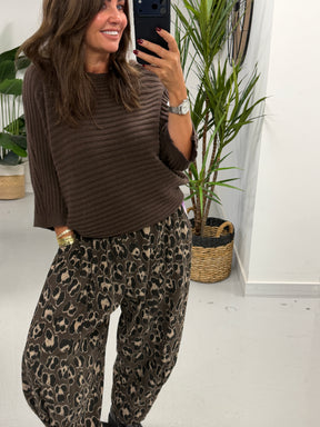 The Bromley Ribbed Knit- Chocolate  (Size 10 - 14)