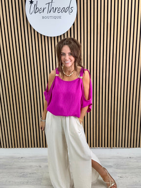 The Calle Cold Shoulder - Magenta