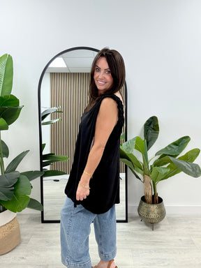 Ruched Vest - Black