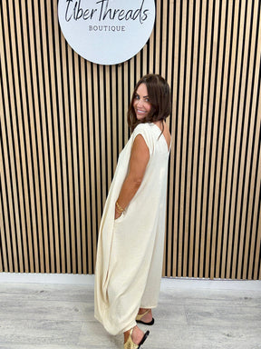 The Tamzin Crop Leg Jumpsuit - Cream