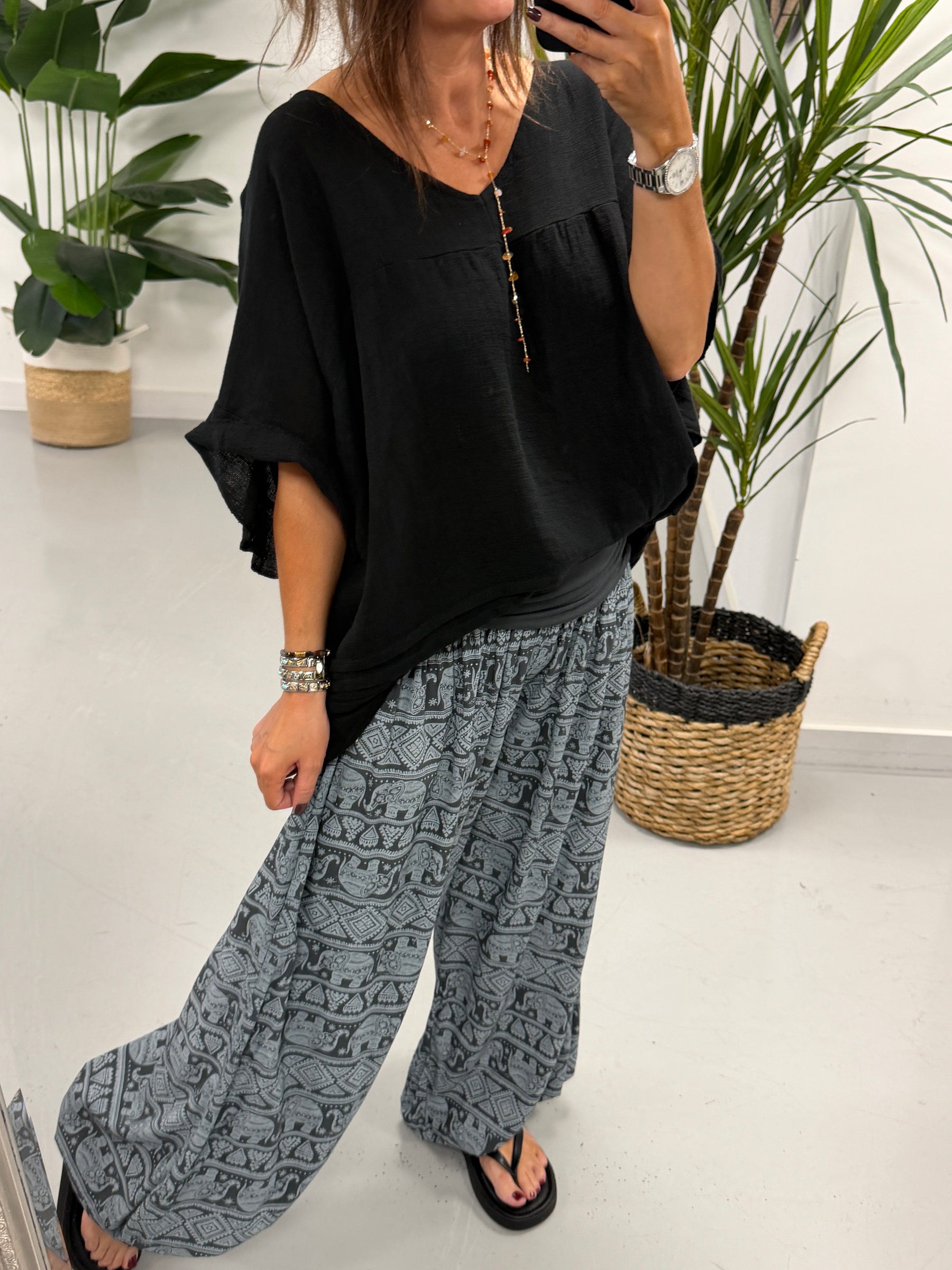 Ali Baba Slouch Pants - Grey Elephant