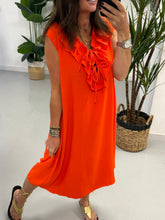 Luna Double Ruffle Dress - Orange