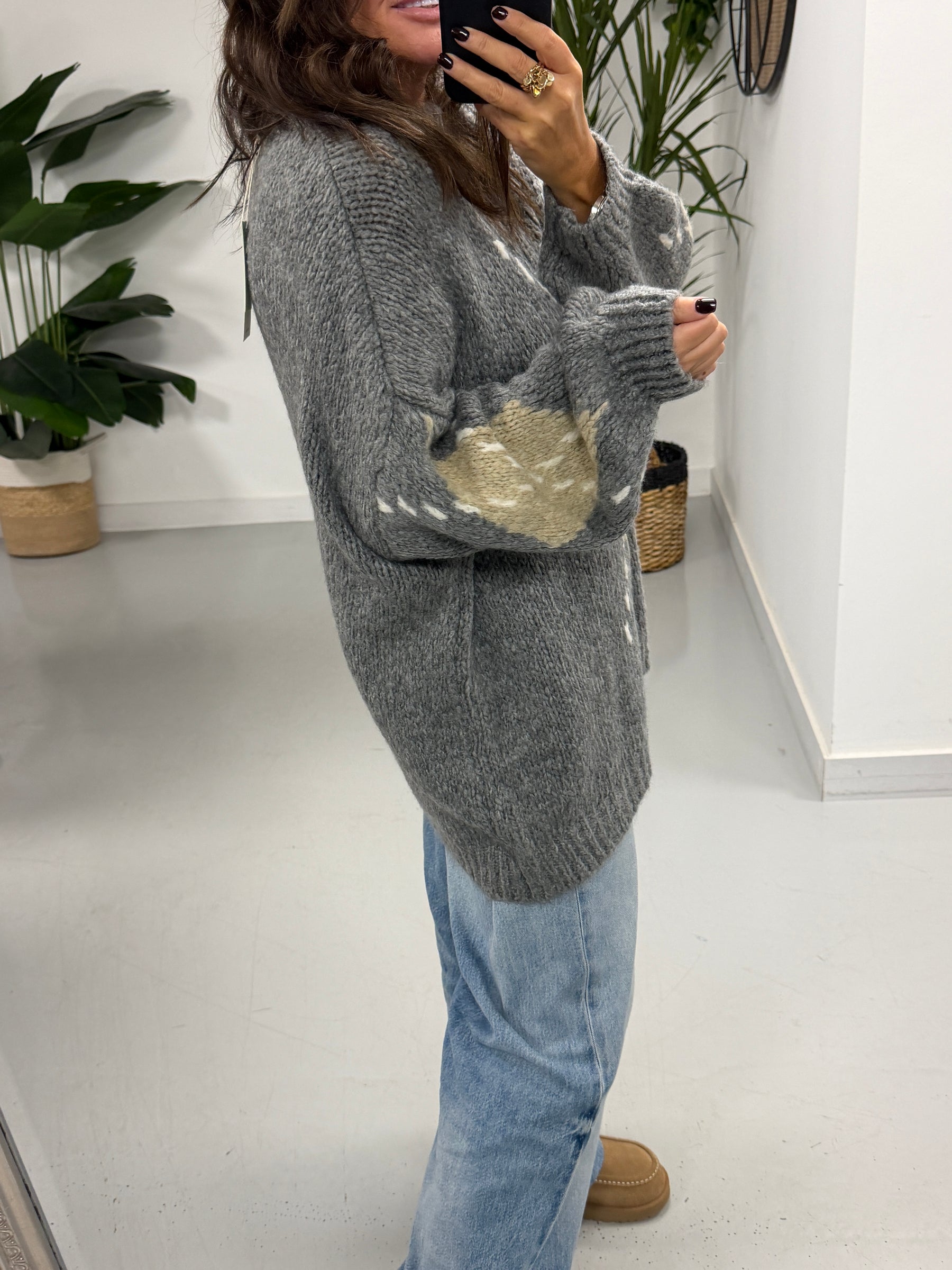 The Argyle Rustic Soft Knit - Grey (Size 10-18)