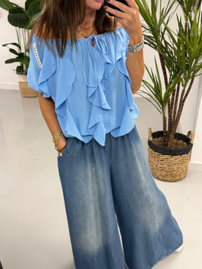 Summer Waterfall Blouse - Blue