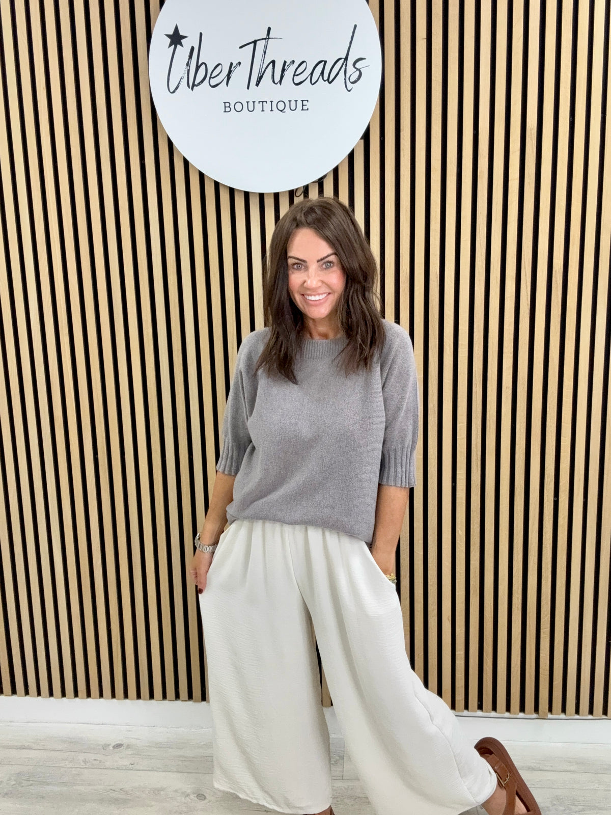 Soft Knit Crop Sleeve - Taupe
