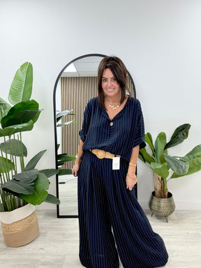 The Pinstripe Two Piece - Navy