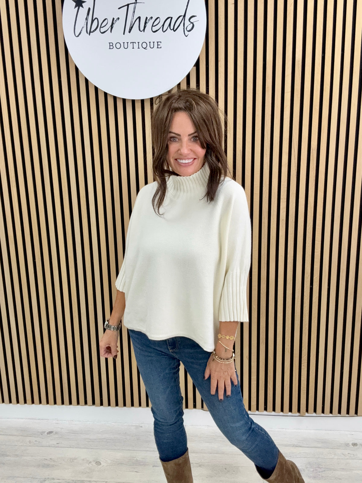 Crop Sleeve Knit - Buttercream