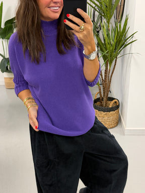 Crop Sleeve Knit - Purple (Size 10-18)