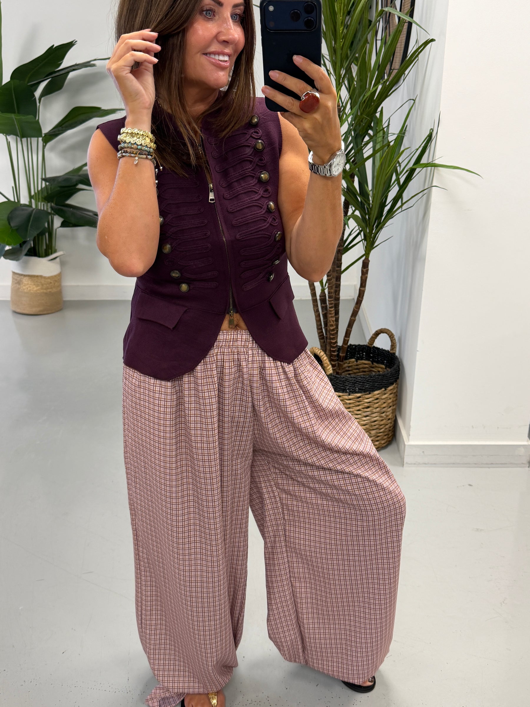 Knitted Waistcoat - Wine