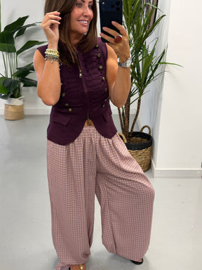 Knitted Waistcoat - Wine