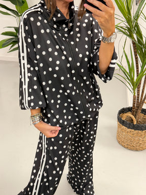 The Polka Stripe Jacket - Black