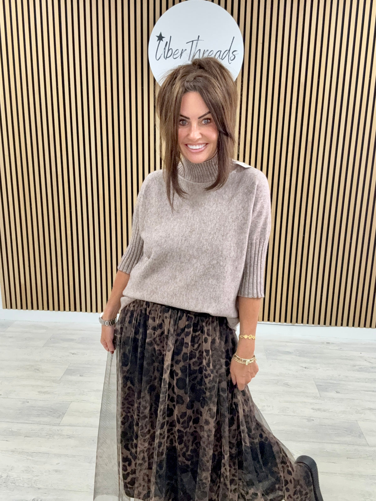 Crop Sleeve Knit - Mocha