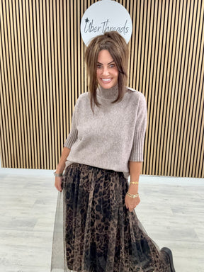 Crop Sleeve Knit - Mocha