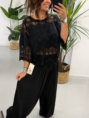 Ali Baba Slouch Pants - Plain Black
