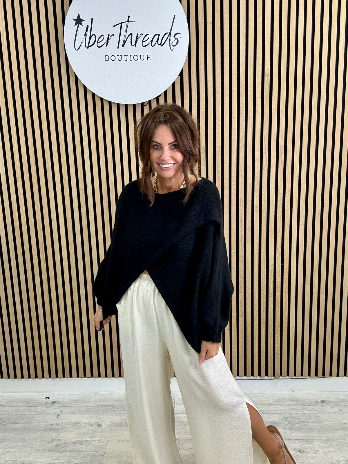 Thats A Wrap Cosy Knit - Black